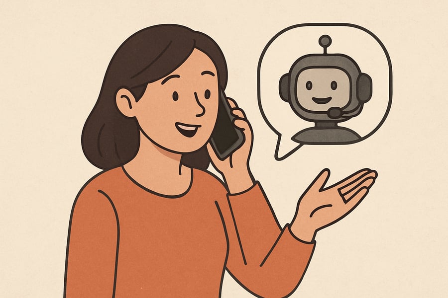 AI voice agent assisting a customer over the phone